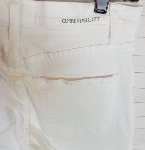 CURRENT ELLIOTT THE ORIGINAL STRAIGHT BUTTON FLY JEANS IN SUGAR, SZ 27 - Picture 6 of 12